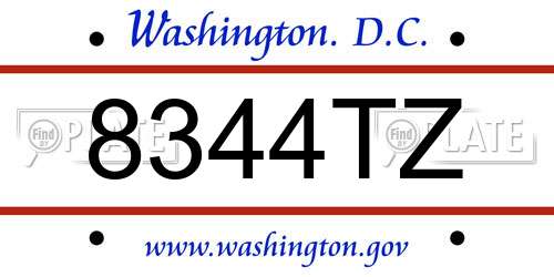 8344TZ District Of Columbia License Plate