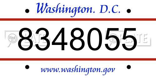 8348055 District Of Columbia License Plate