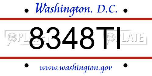 8348TI District Of Columbia License Plate