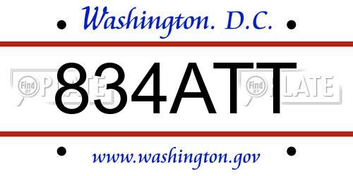 834ATT District Of Columbia License Plate