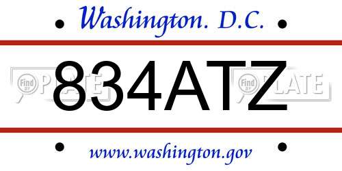 834ATZ District Of Columbia License Plate
