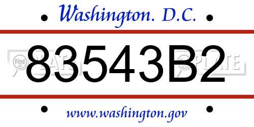 83543B2 District Of Columbia License Plate