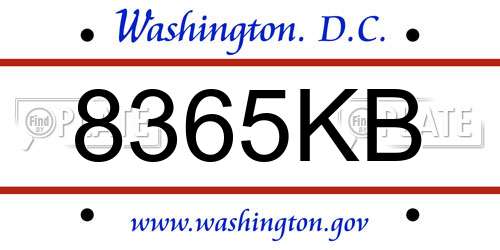 8365KB District Of Columbia License Plate