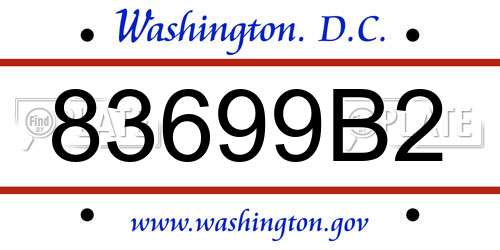 83699B2 District Of Columbia License Plate