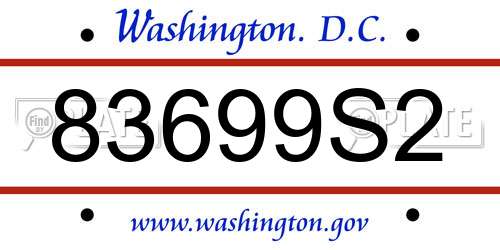 83699S2 District Of Columbia License Plate