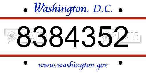 8384352 District Of Columbia License Plate