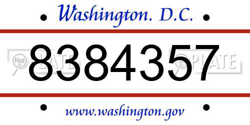 8384357 District Of Columbia License Plate