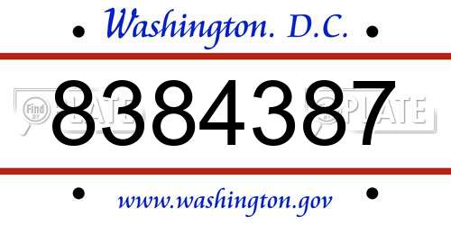 8384387 District Of Columbia License Plate