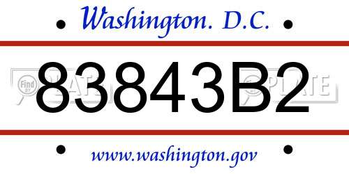 83843B2 District Of Columbia License Plate