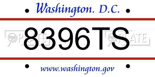 8396TS District Of Columbia License Plate