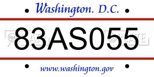 83AS055 District Of Columbia License Plate