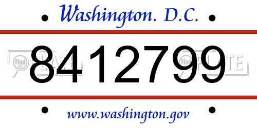 8412799 District Of Columbia License Plate
