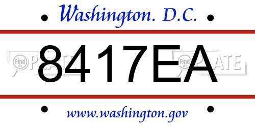 8417EA District Of Columbia License Plate