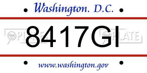 8417GI District Of Columbia License Plate