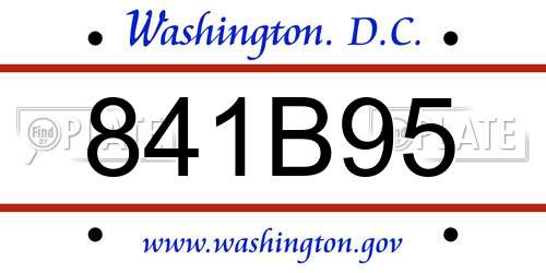841B95 District Of Columbia License Plate