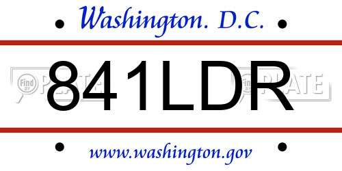 841LDR District Of Columbia License Plate
