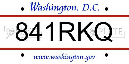 841RKQ District Of Columbia License Plate