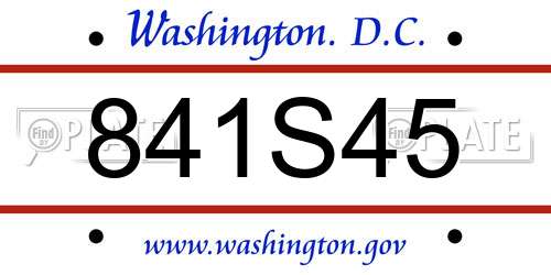 841S45 District Of Columbia License Plate