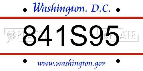 841S95 District Of Columbia License Plate