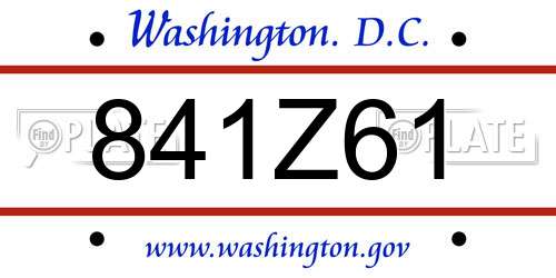 841Z61 District Of Columbia License Plate