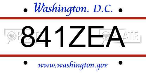 841ZEA District Of Columbia License Plate