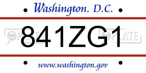 841ZG1 District Of Columbia License Plate