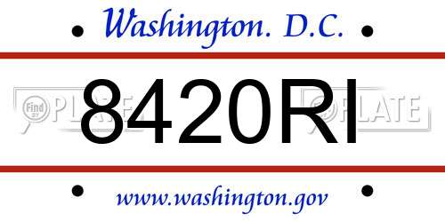8420RI District Of Columbia License Plate
