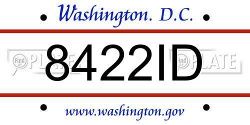 8422ID District Of Columbia License Plate