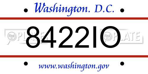 8422IO District Of Columbia License Plate