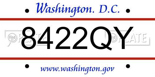 8422QY District Of Columbia License Plate