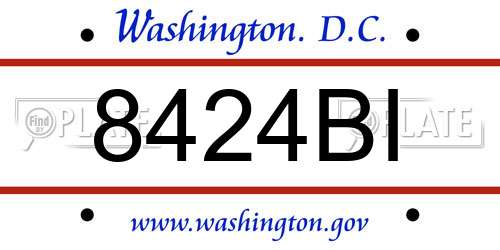 8424BI District Of Columbia License Plate