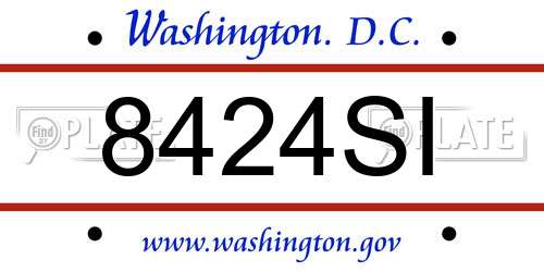 8424SI District Of Columbia License Plate