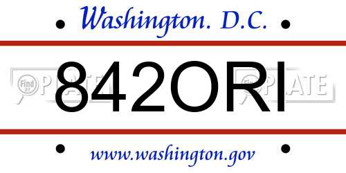 842ORI District Of Columbia License Plate