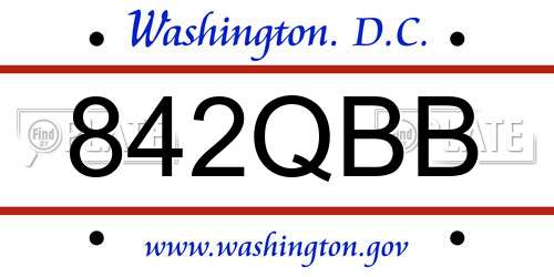 842QBB District Of Columbia License Plate