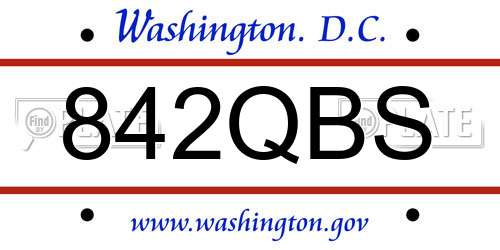842QBS District Of Columbia License Plate