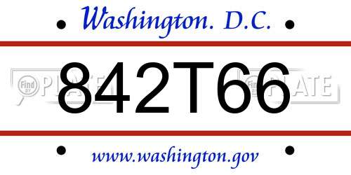 842T66 District Of Columbia License Plate