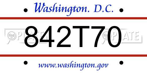 842T70 District Of Columbia License Plate