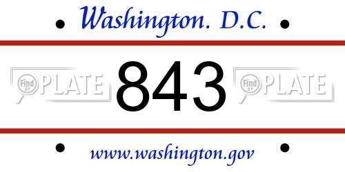 843 District Of Columbia License Plate