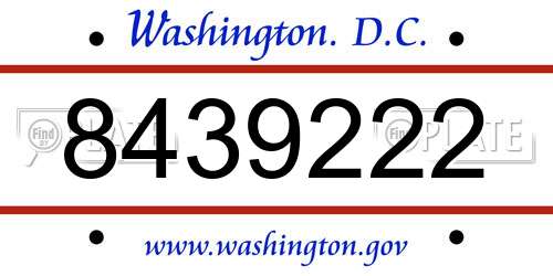 8439222 District Of Columbia License Plate