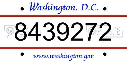 8439272 District Of Columbia License Plate