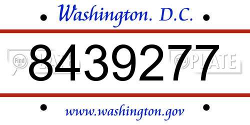 8439277 District Of Columbia License Plate