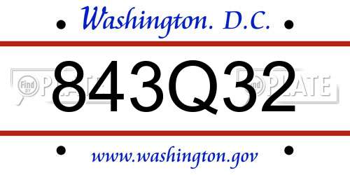 843Q32 District Of Columbia License Plate