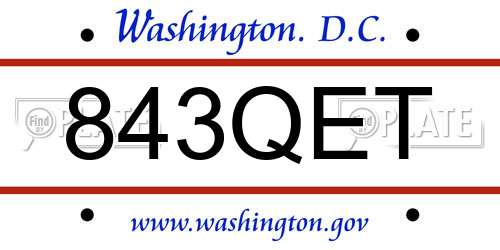 843QET District Of Columbia License Plate
