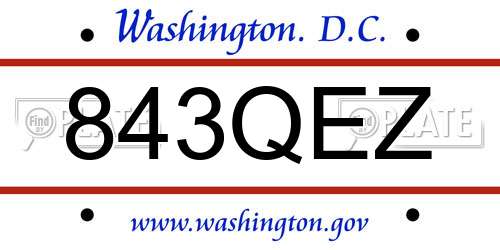 843QEZ District Of Columbia License Plate