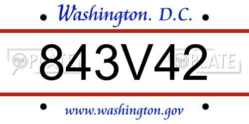 843V42 District Of Columbia License Plate