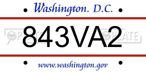 843VA2 District Of Columbia License Plate