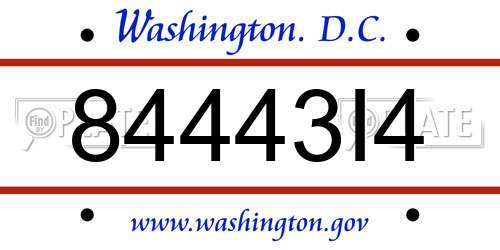 84443I4 District Of Columbia License Plate