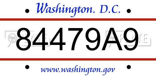 84479A9 District Of Columbia License Plate