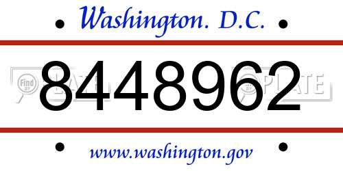 8448962 District Of Columbia License Plate