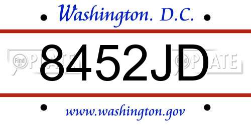 8452JD District Of Columbia License Plate